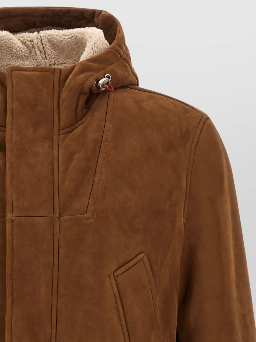 Brunello Cucinelli Suede Padded Parka