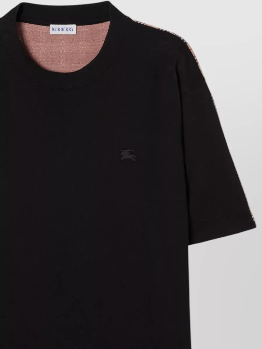 Burberry Cotton Two Tone Check Short Sleeve T Shirt