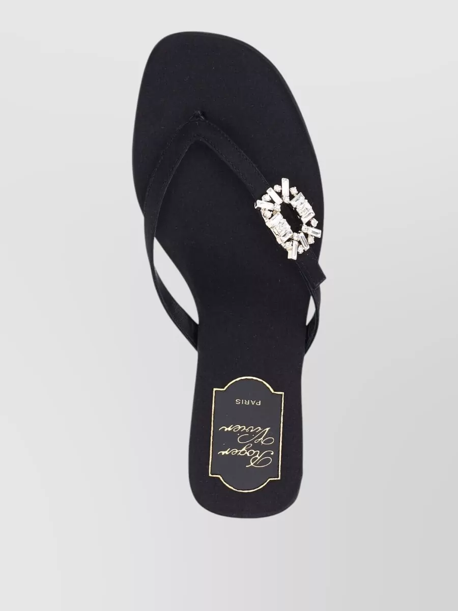 Roger Vivier Silk Toe-Post Mules