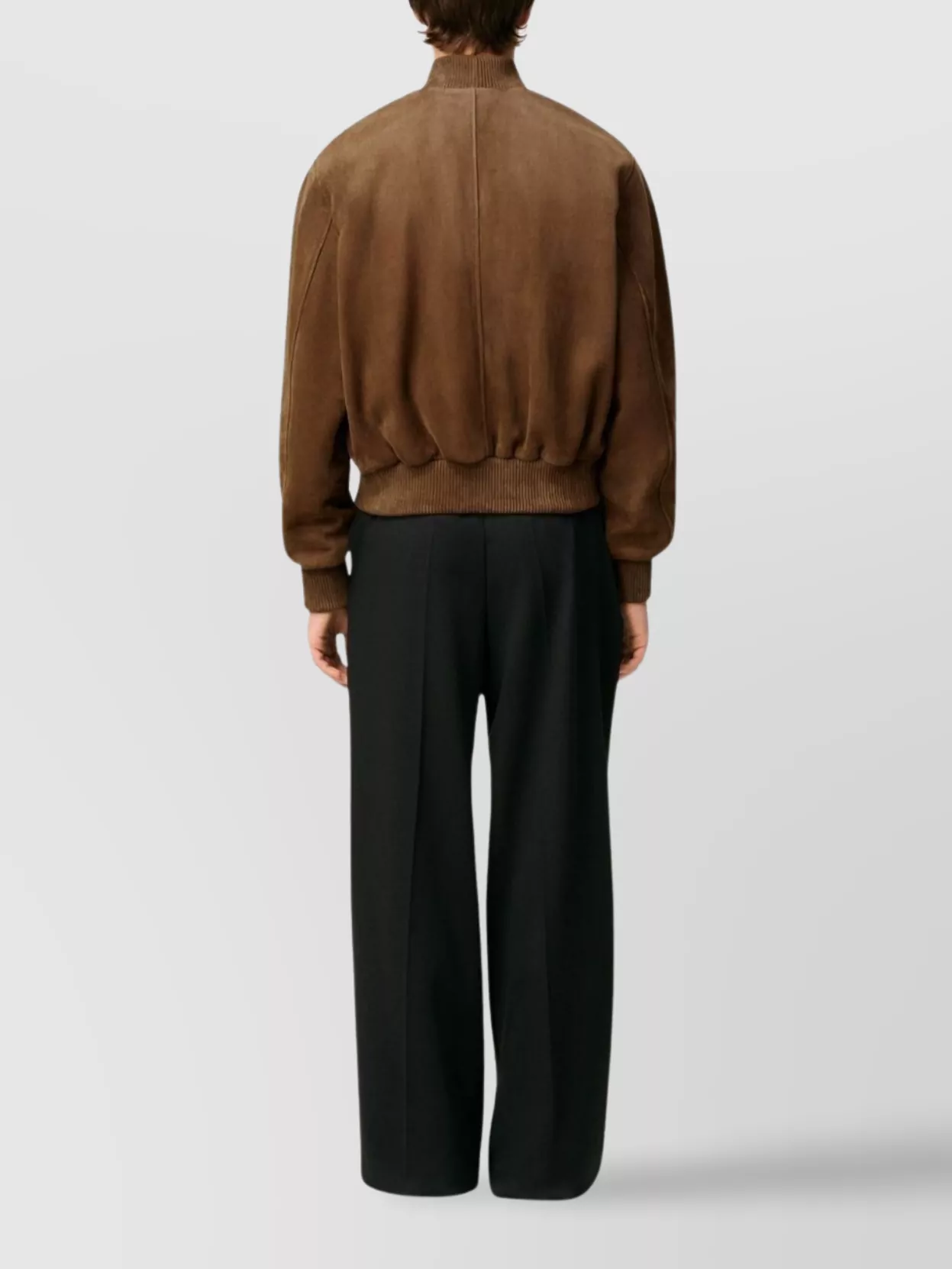 Ami Alexandre Mattiussi Ribbed Collar Blazer Side Pockets In Brown