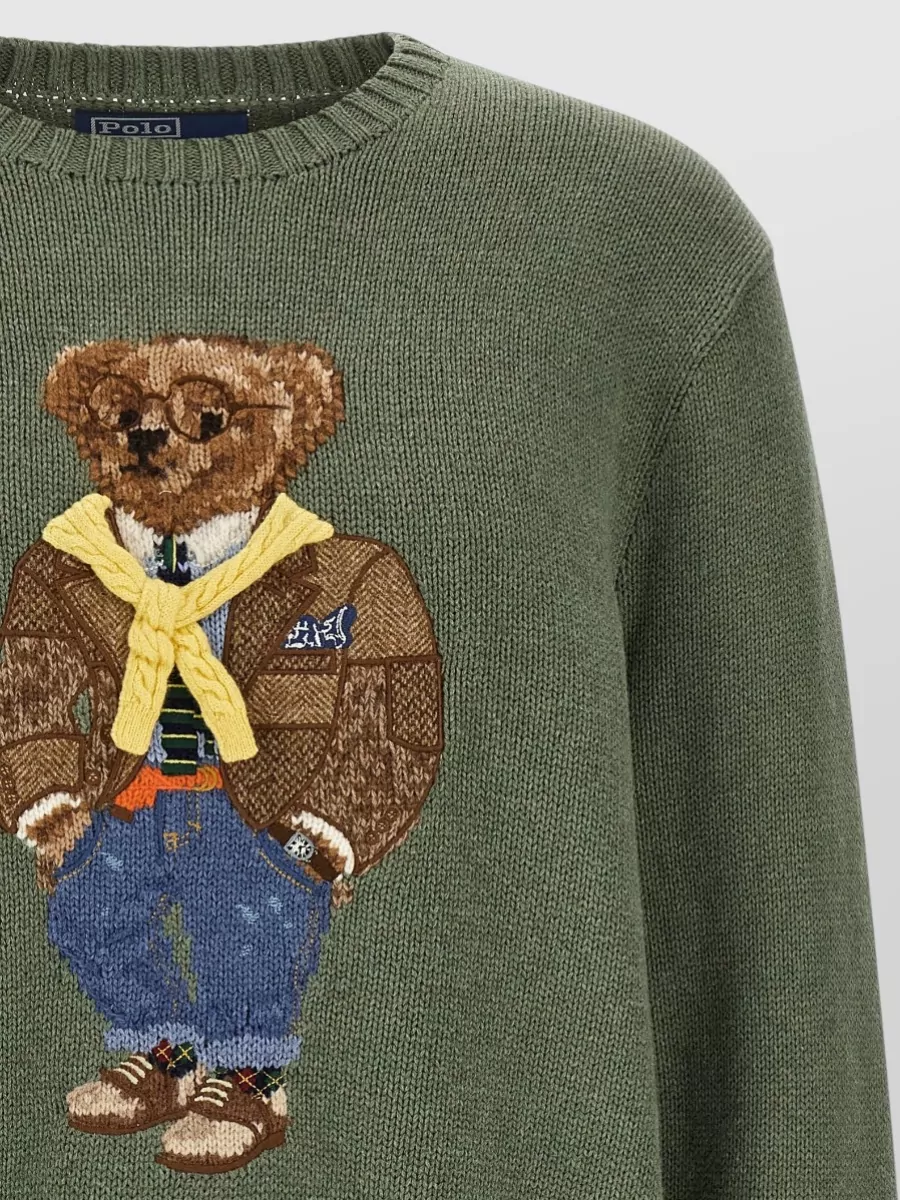 Polo Ralph Lauren Cotton Polo Bear Intarsia Sweater