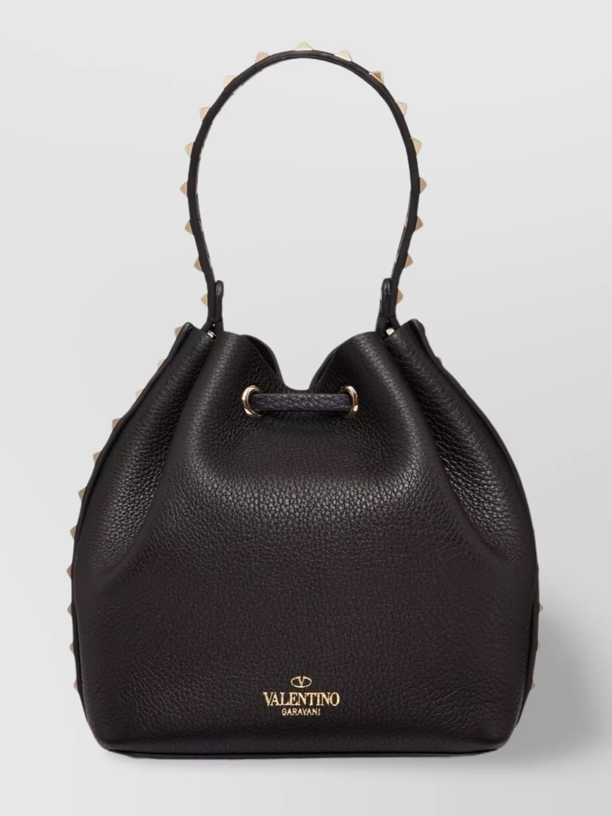 Shop Valentino Versatile Studded Bucket Bag In Black