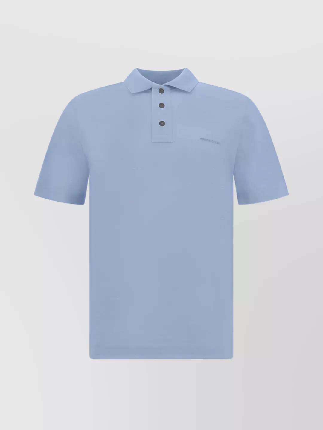 Shop Ferragamo Ribbed Collar Cotton Polo Shirt With Contrasting Buttons