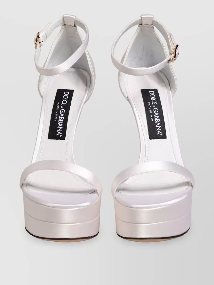 Dolce&Gabbana Leather Platform Ankle Strap Sandals