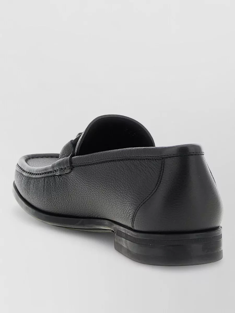 Ferragamo Grandioso Two Loafers Round Toe Hardware