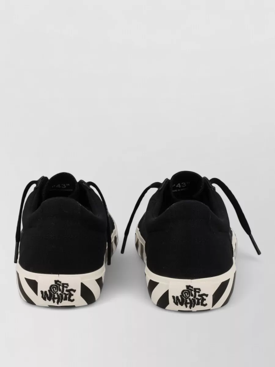 Off-White Canvas Lace-Up Sneakers