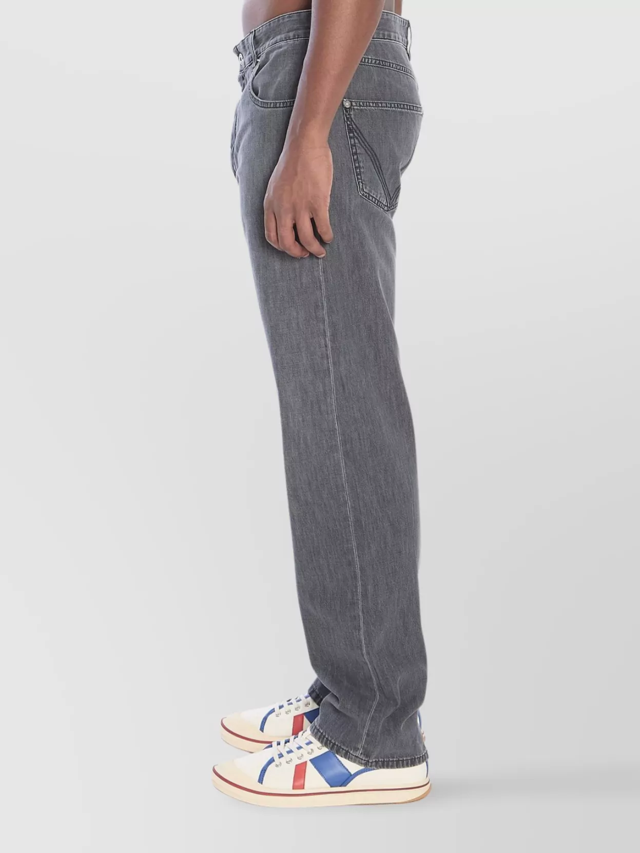 Bottega Veneta Denim Trousers Straight-Leg Contrast Stitching