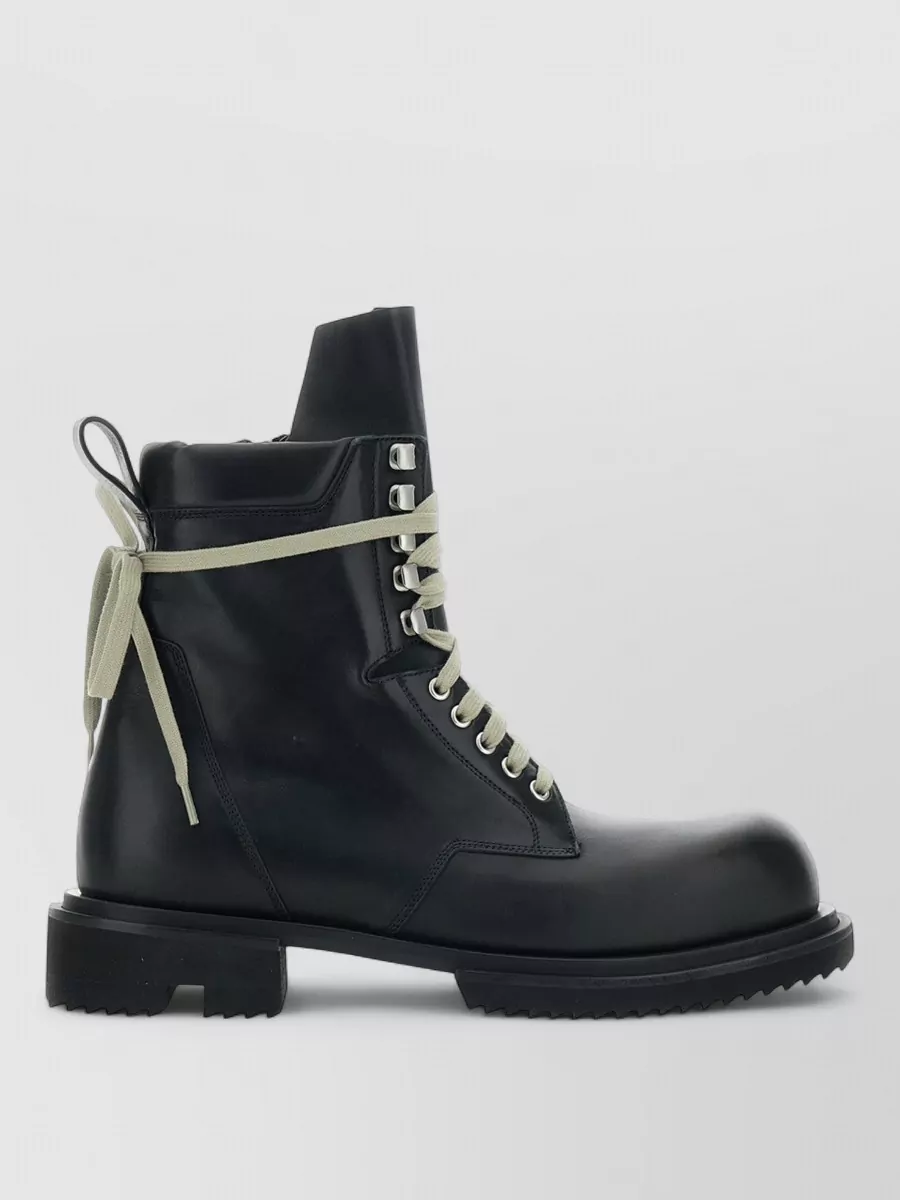 Rick Owens Leather Lace-Up Boots