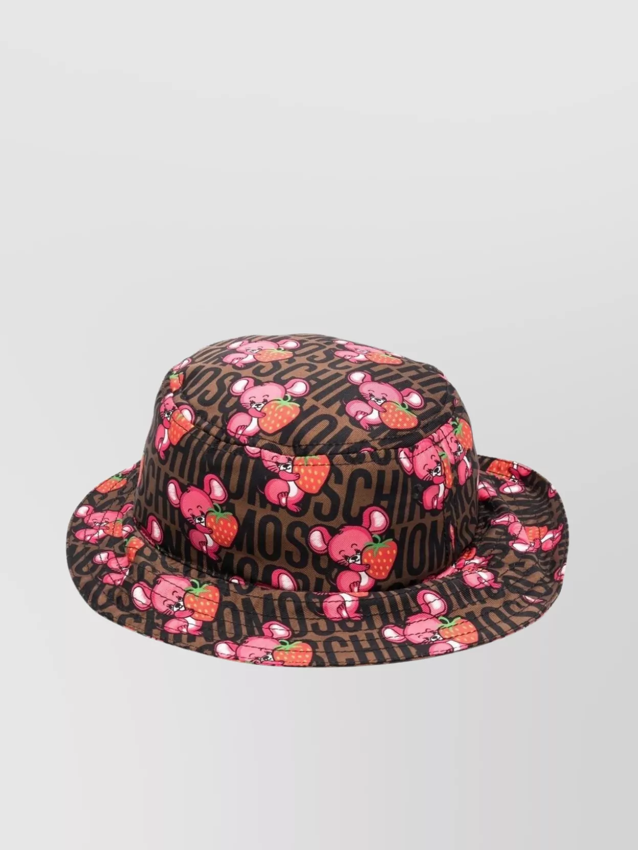 Shop Moschino Graphic Print Bucket Hat In Brown