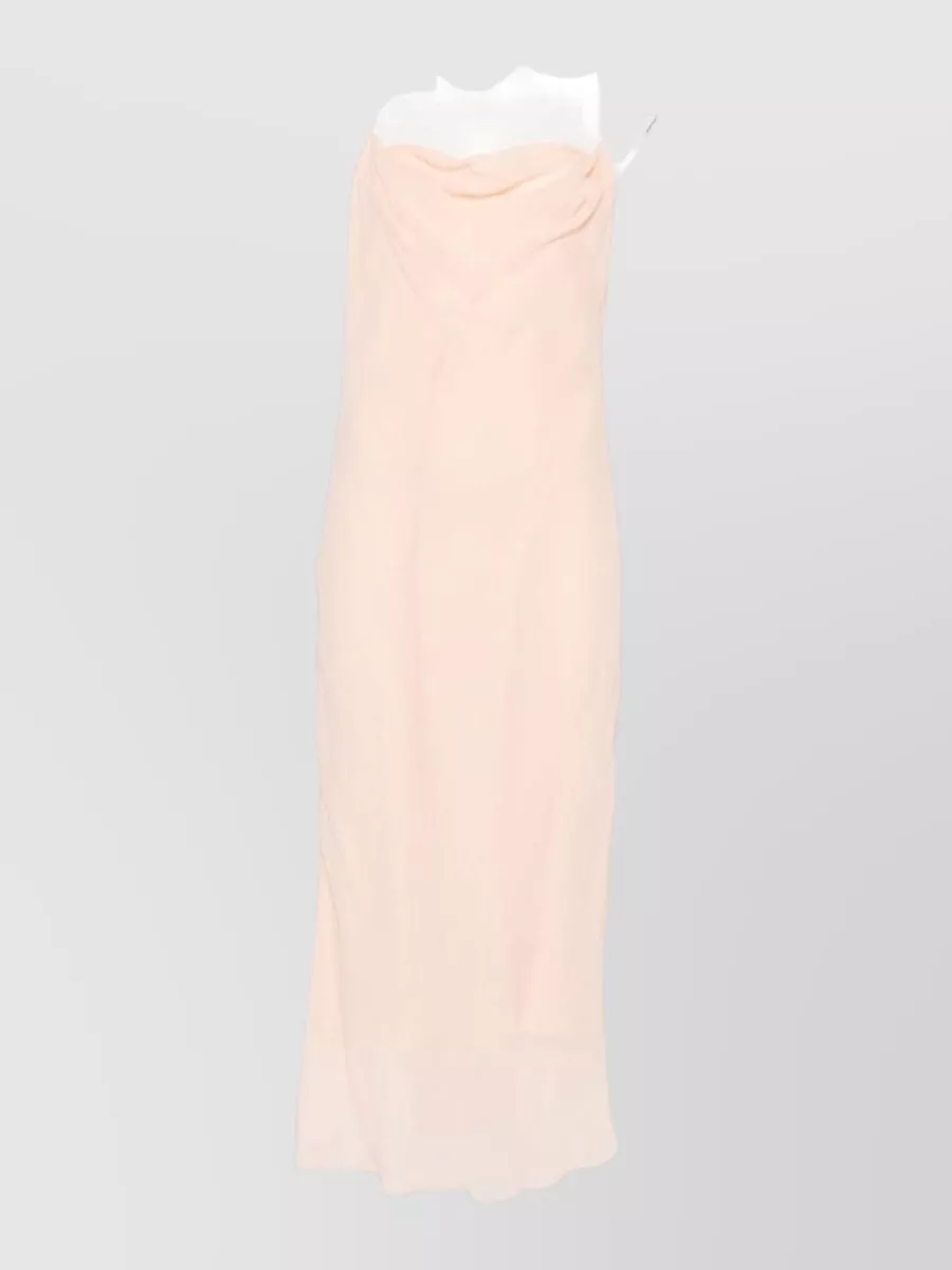 Mugler silk cowl neck backless sleeveless midi dress