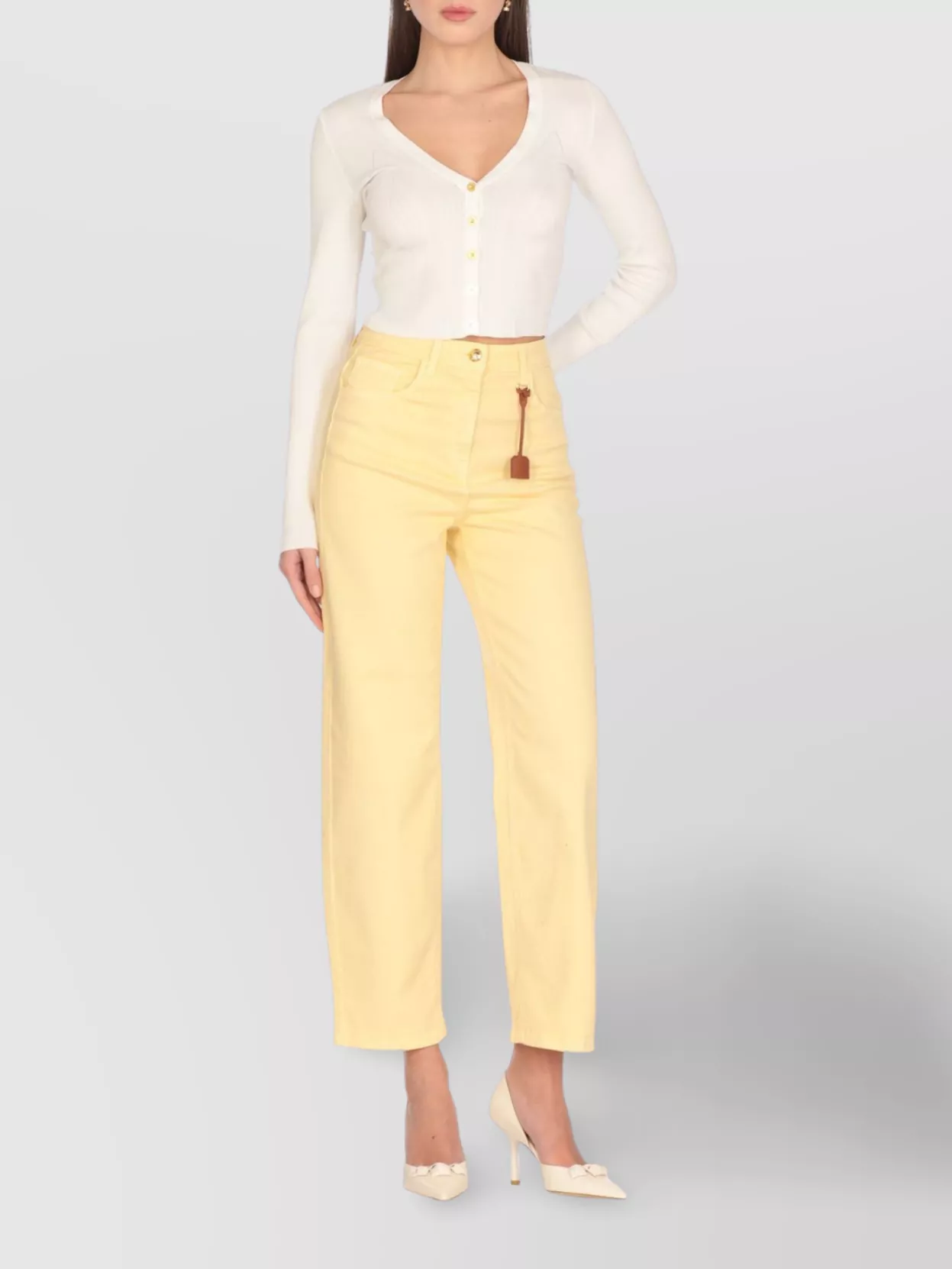 Elisabetta Franchi Straight Cut Cotton Jeans With Belt Loops
