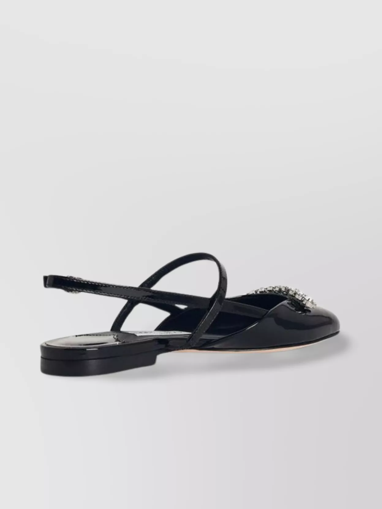 Jimmy Choo Belinda Sb Flat Black Leather Ballet Flats