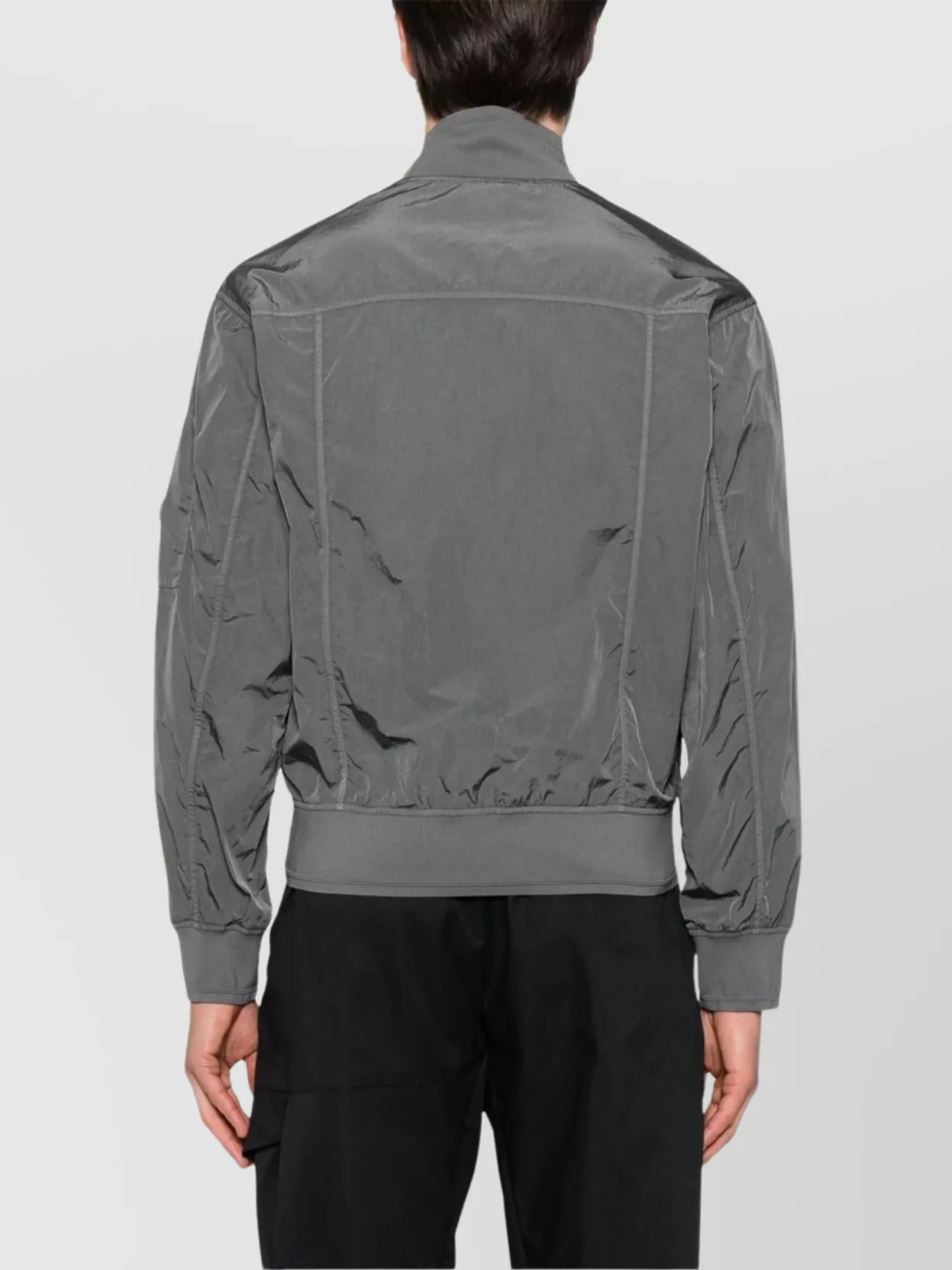 C.p. Company High Collar Nylon Jacket With Arm Patch