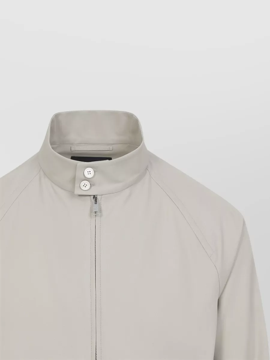 Prada Cotton Jacket High Collar Buttoned Cuffs