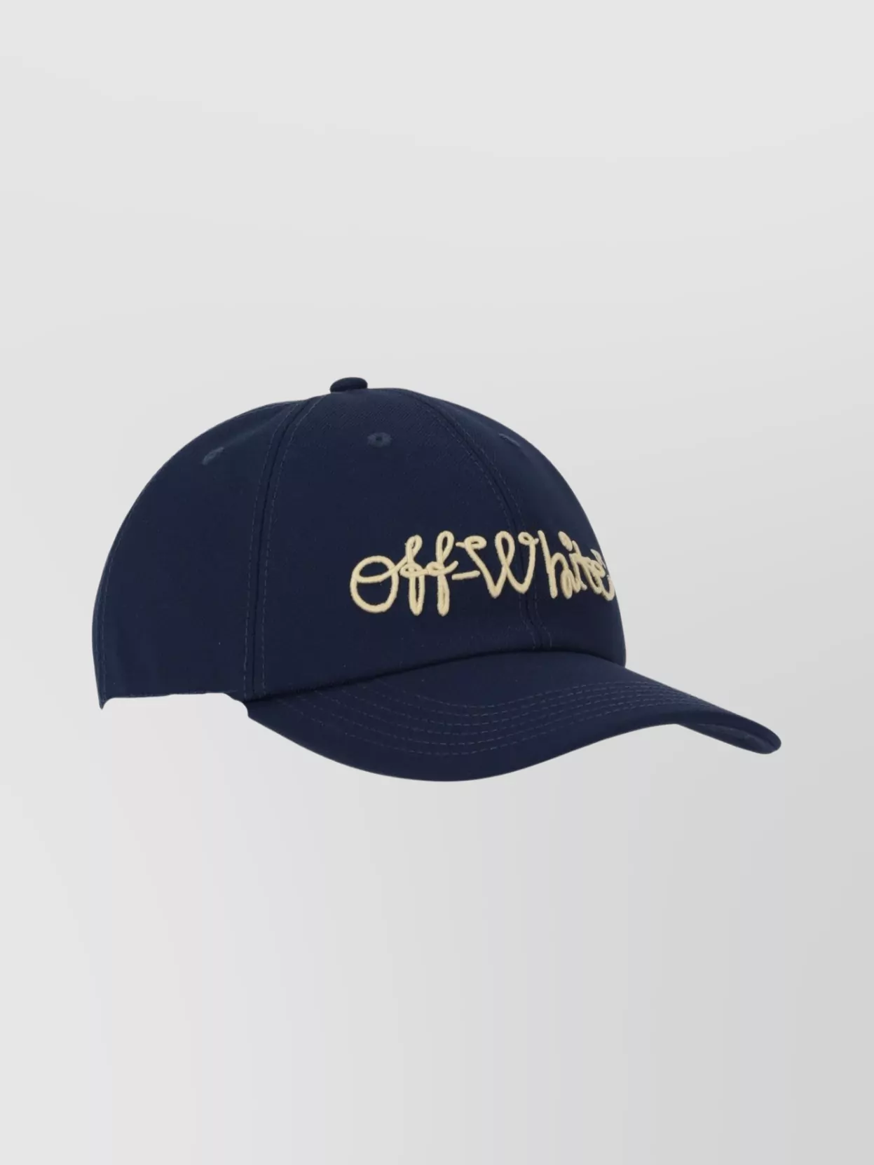 Off-White Stylish Drill Baseball Cap With Curved Brim