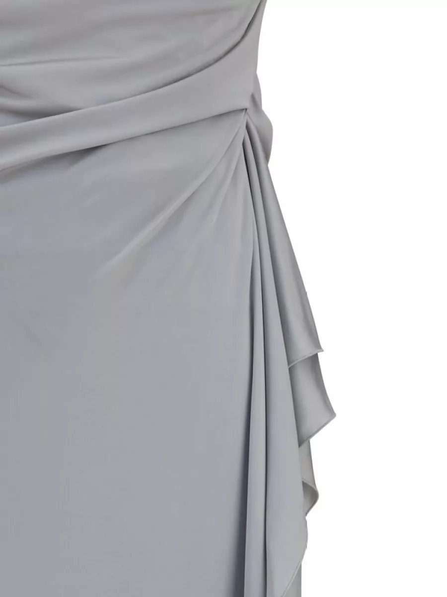 Versace Viscose draped sleeveless v-neck maxi dress