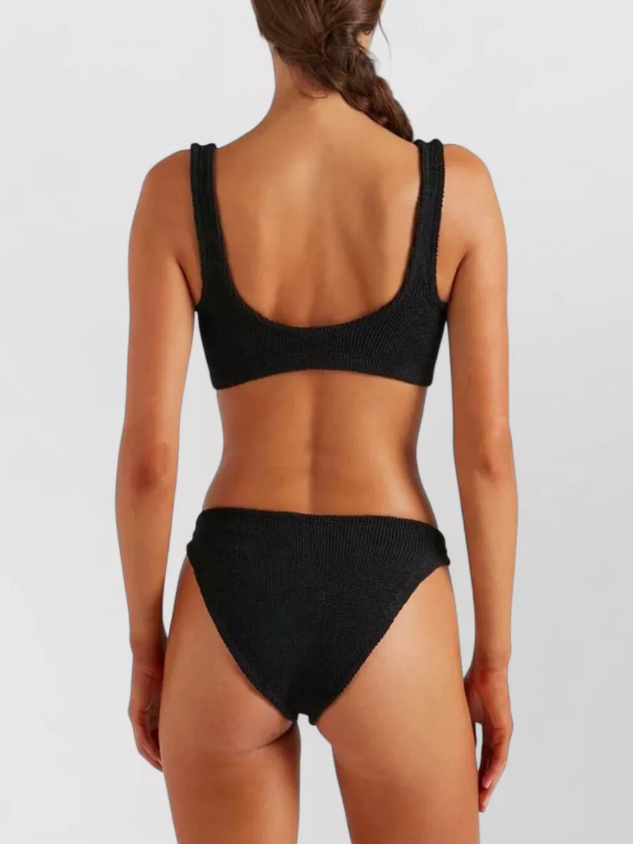 Hunza G Crinkle Zip-Front Bikini Top