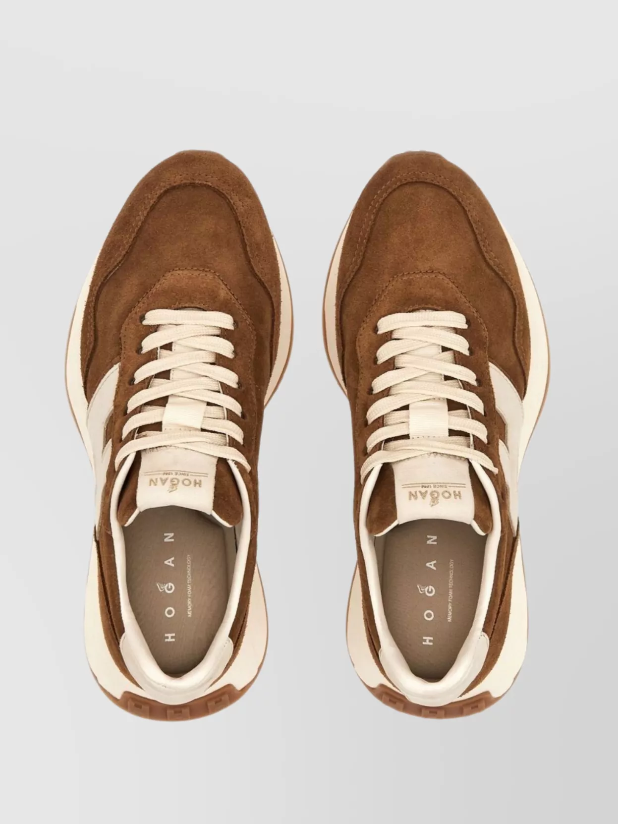 Hogan Leather Sneakers With Round Toe And Rubber Sole