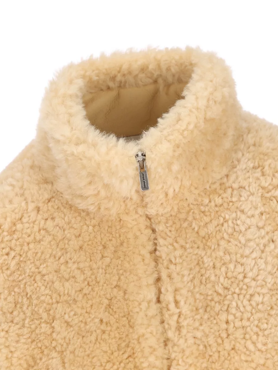 Miu Miu Shearling Cropped Coat