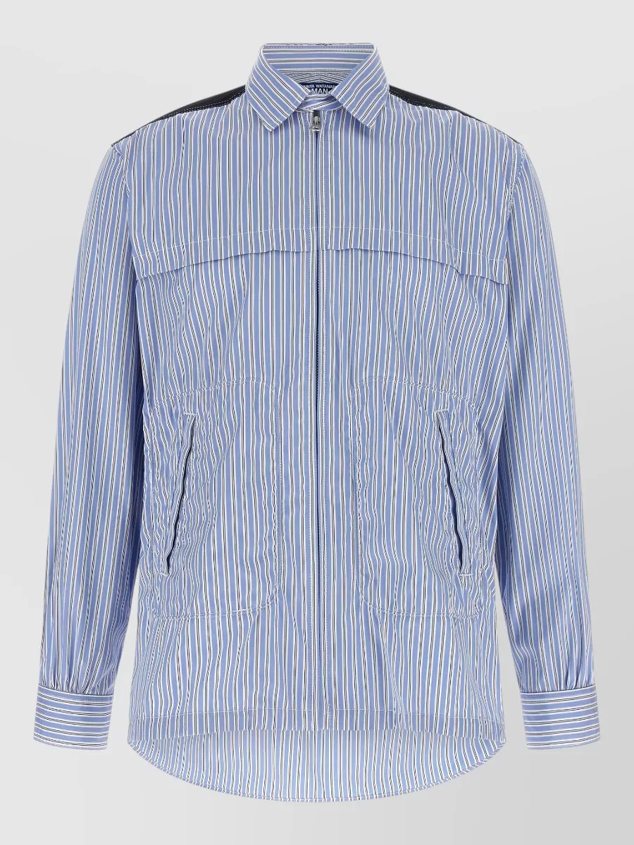 Junya Watanabe striped denim insert shirt jacket
