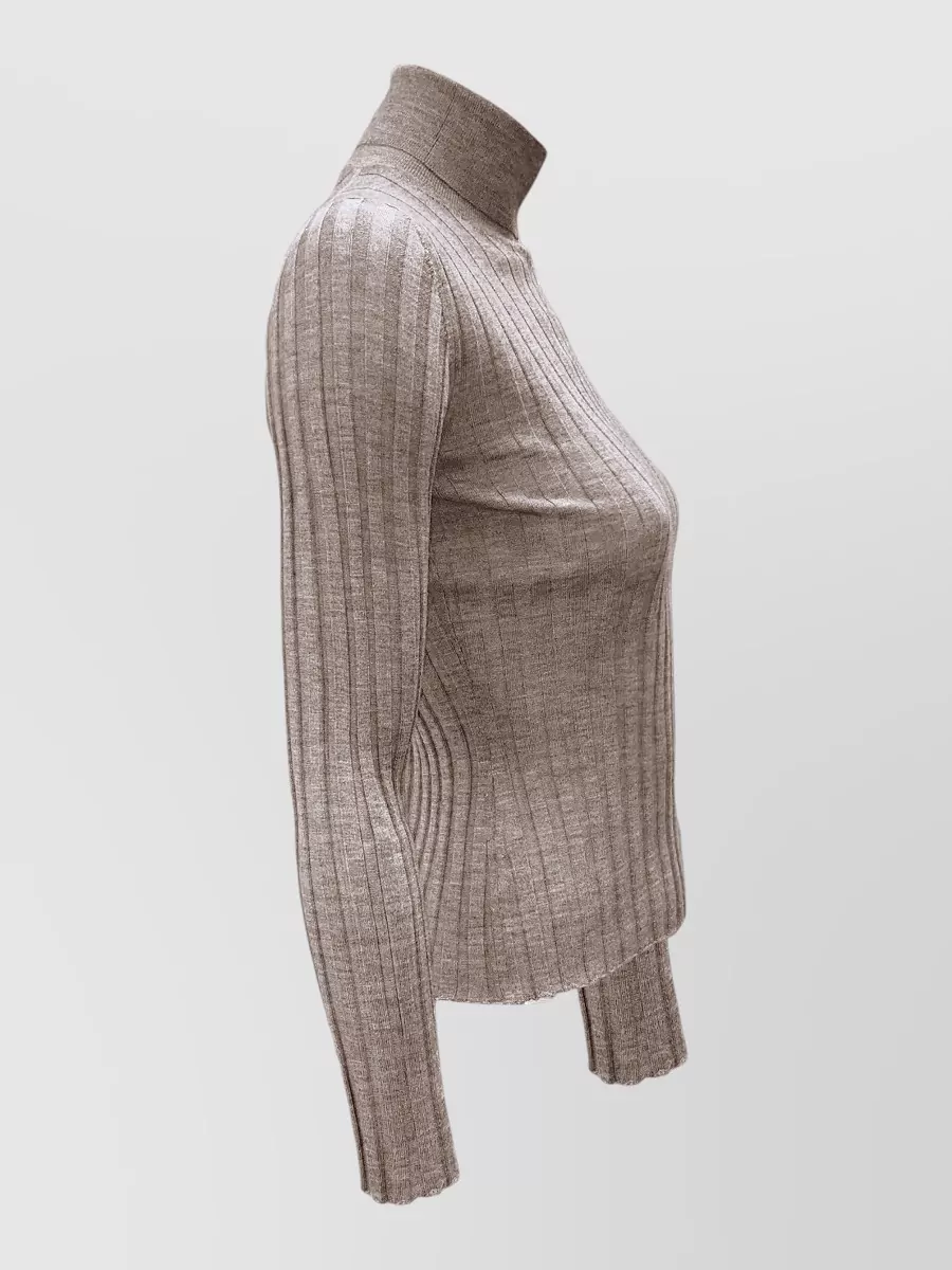 La Rose Ribbed Cashmere Silk Turtleneck Jumper