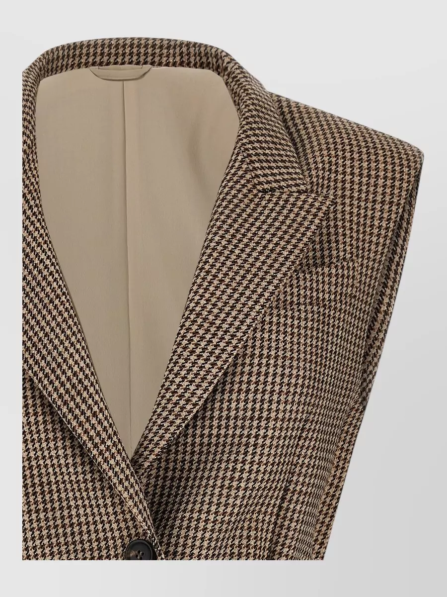 Brunello Cucinelli Wool Houndstooth Belted Vest