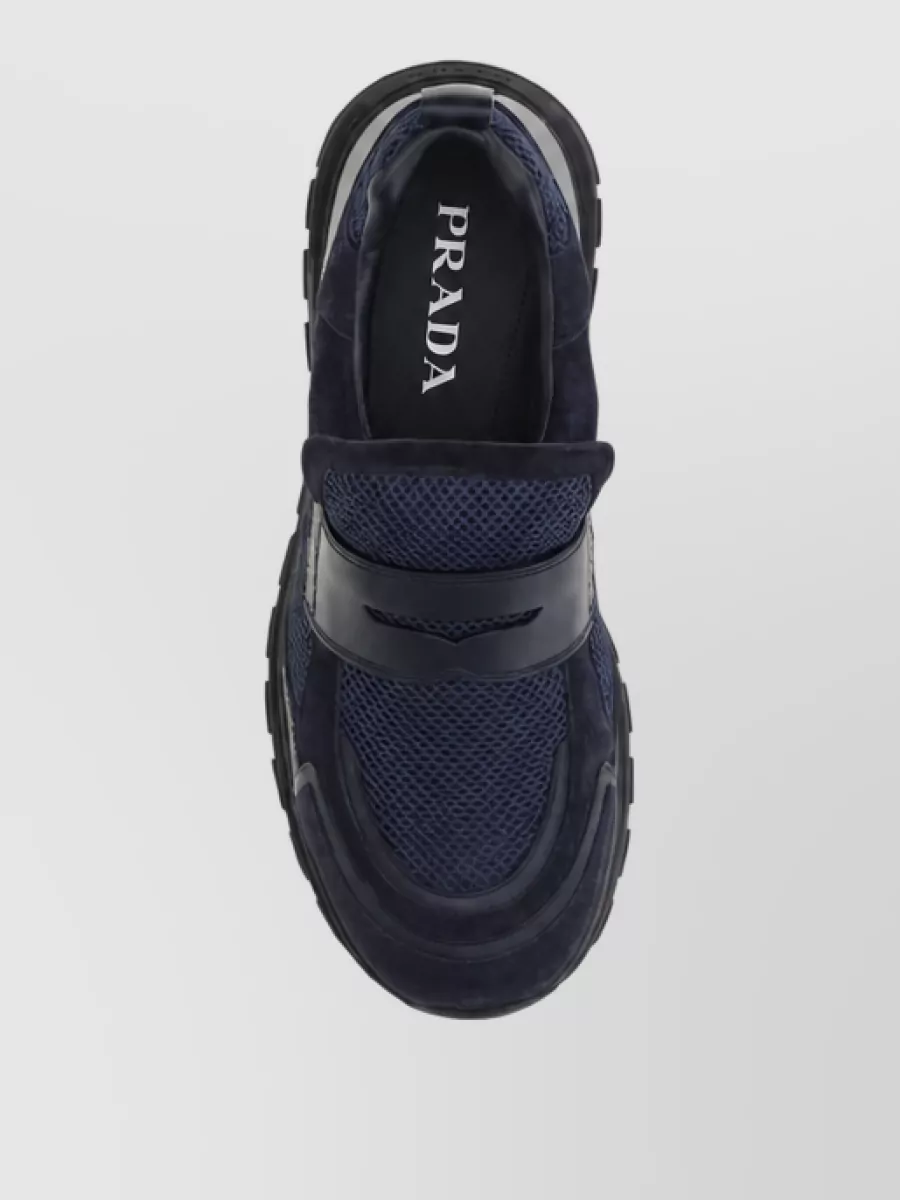 Prada Calf Leather Slip-On Sneakers