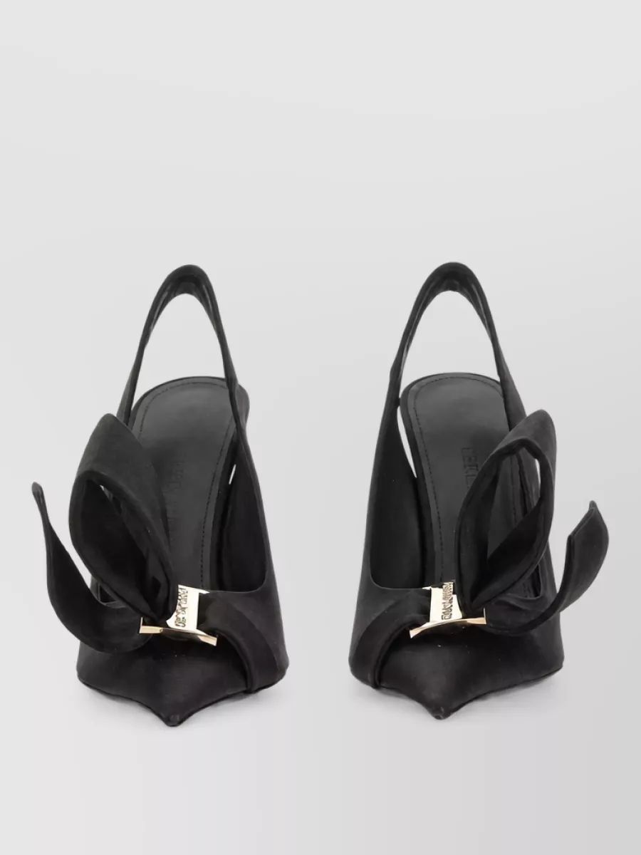 Ferragamo Silk Asymmetric Bow Mules