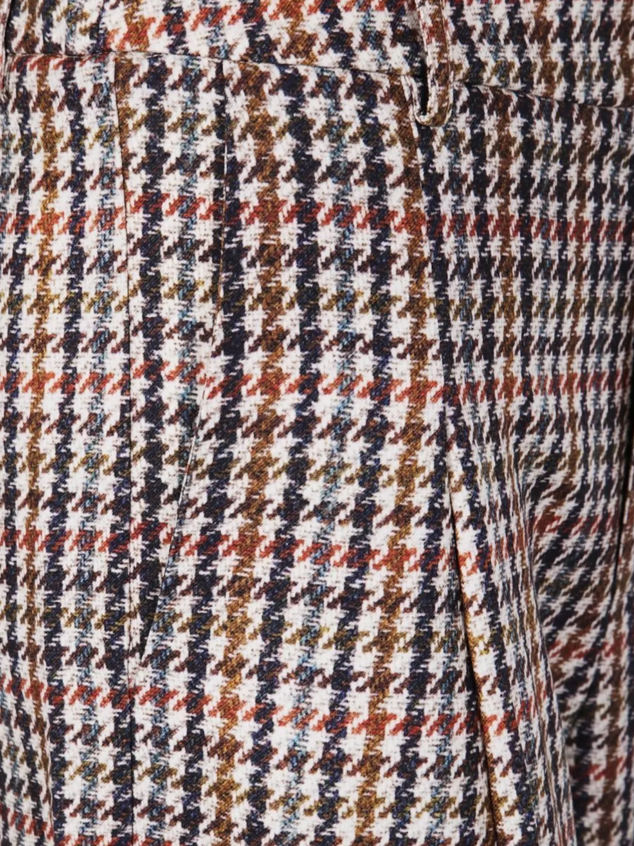 Pierre Louise Mascia High Waist Houndstooth Wide Leg Trousers