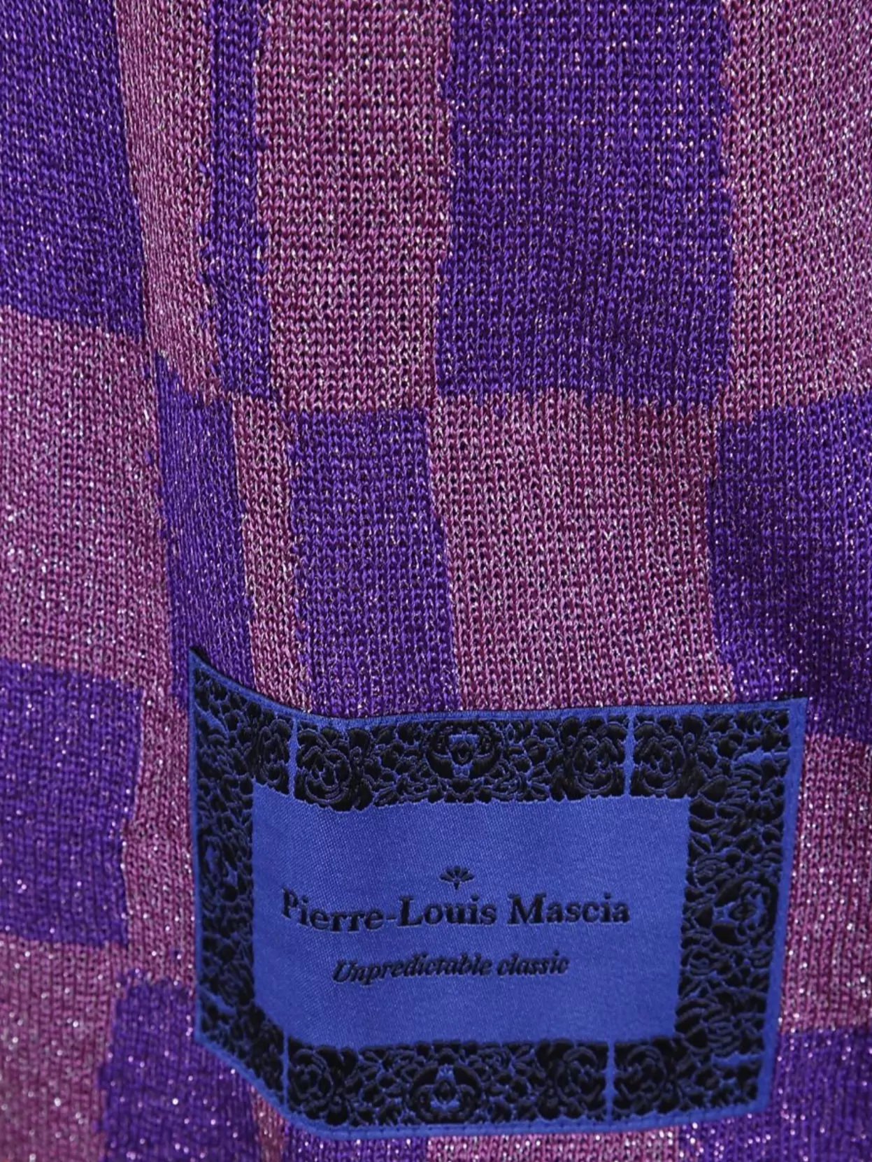 Pierre Louise Mascia Checkered Glitter Knit Sleeveless Vest