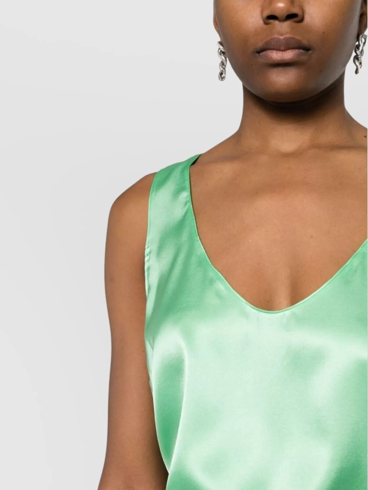 Pinko Sleeveless Satin Top Scoop Neck