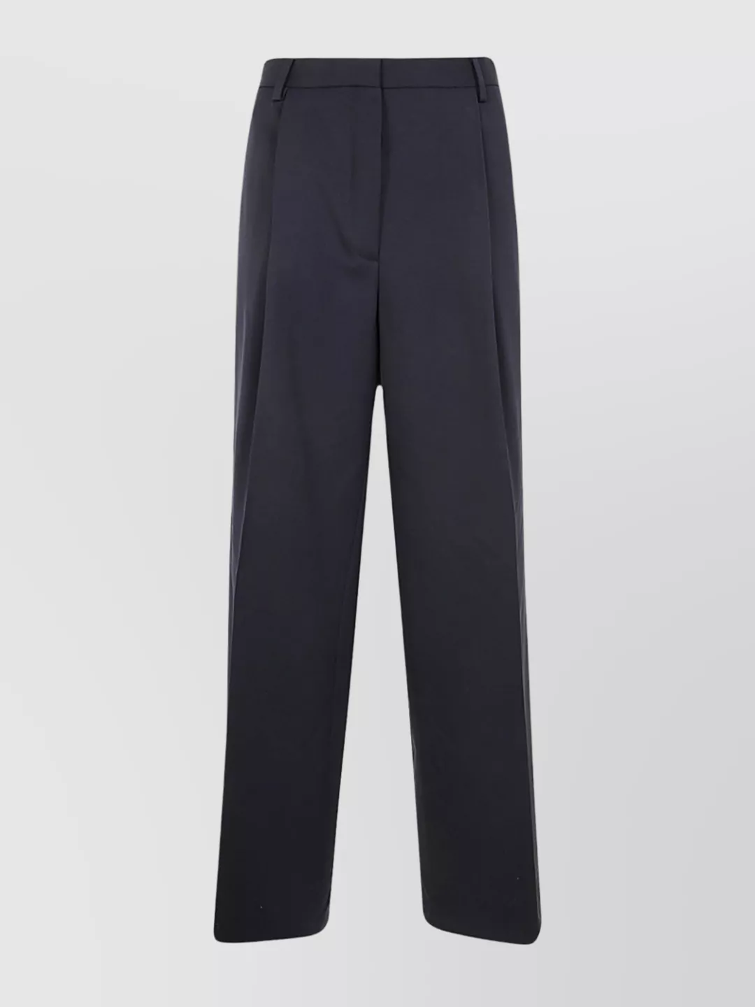 Dries Van Noten Wide Leg Pleated Trousers Pockets In Blue