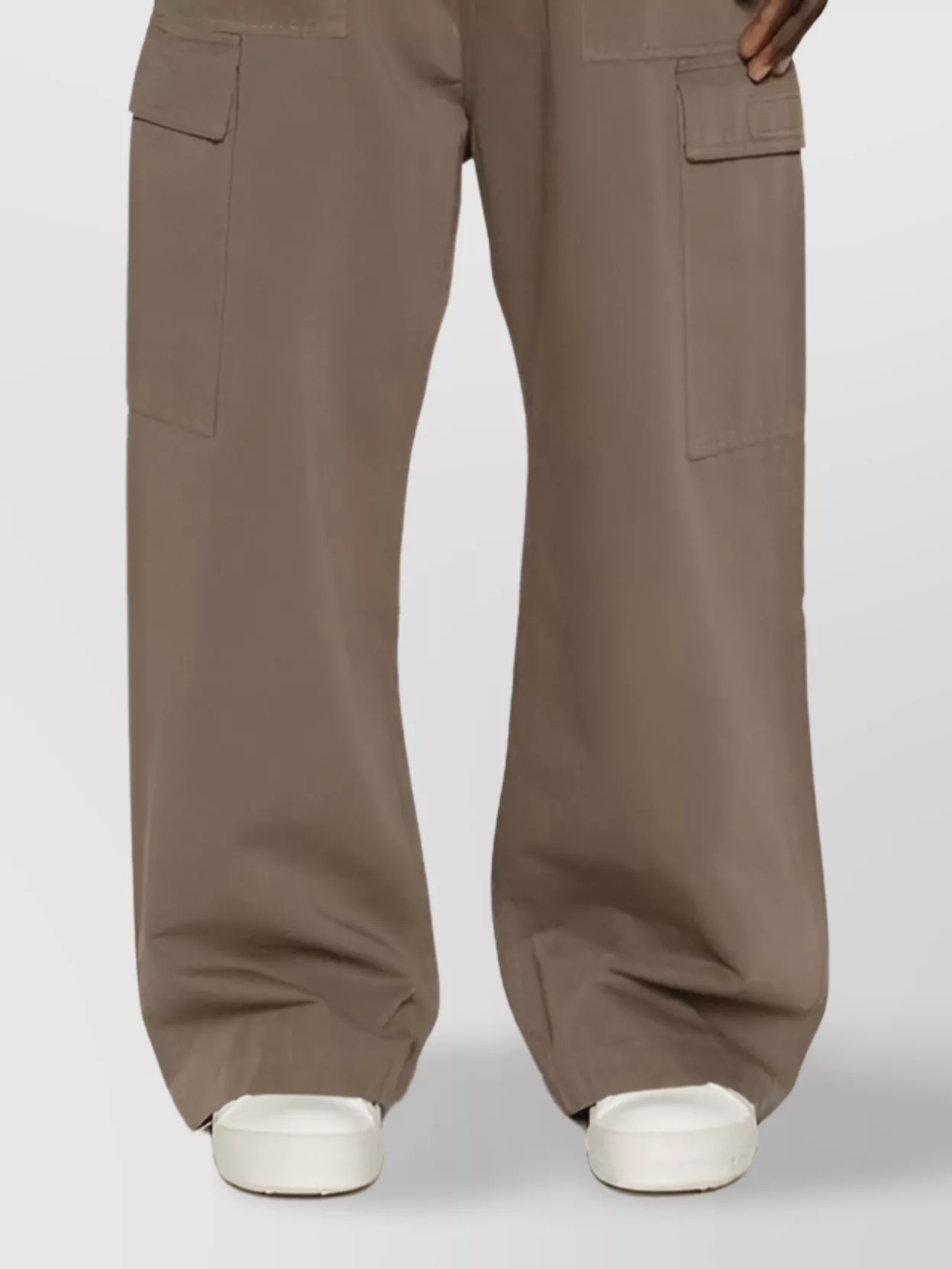 Rick Owens Drkshdw Wide Leg Cotton Cargo Trousers In Brown