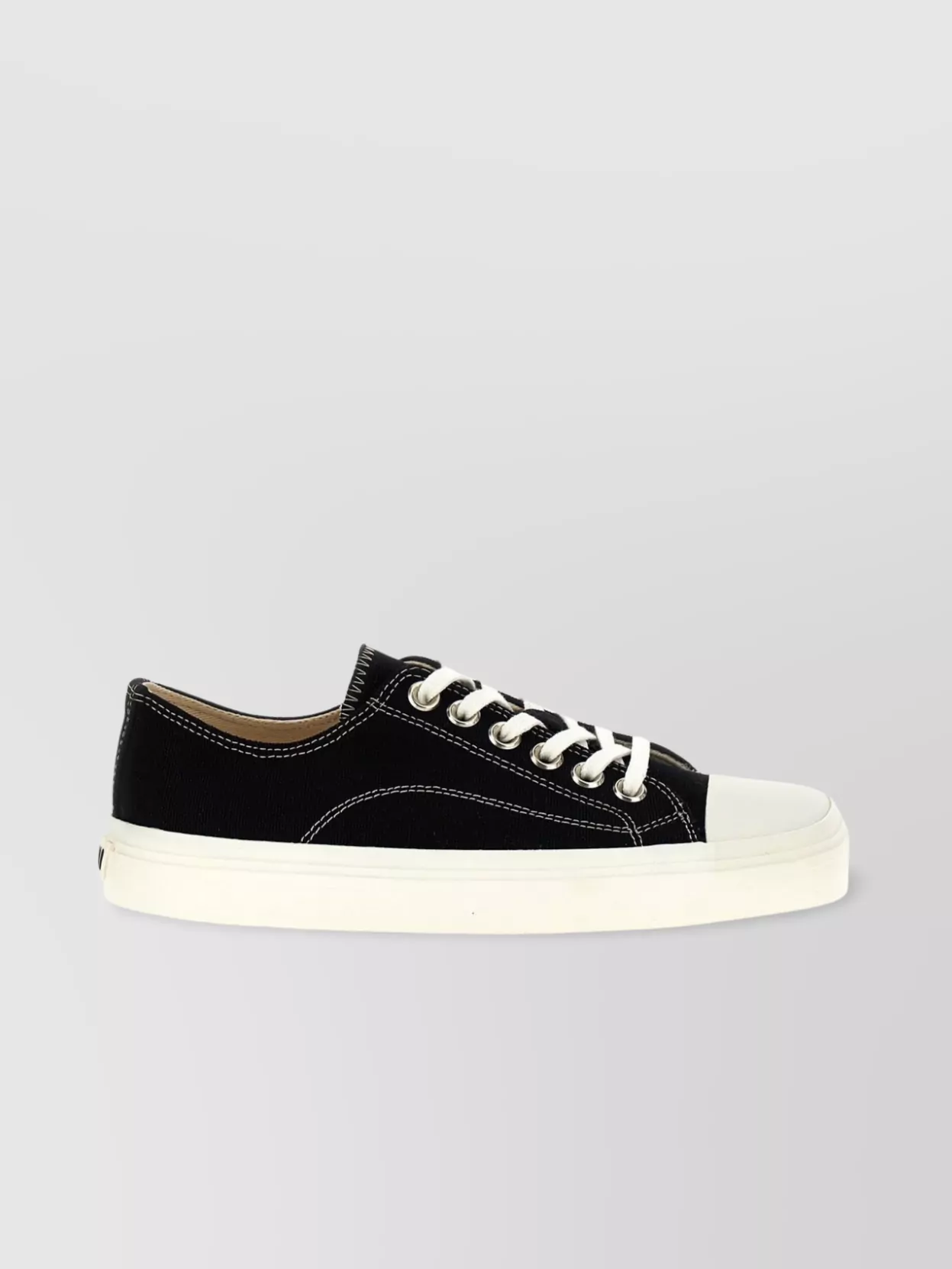Moschino Stitched Canvas Low-top Sneakers With Rubber Sole