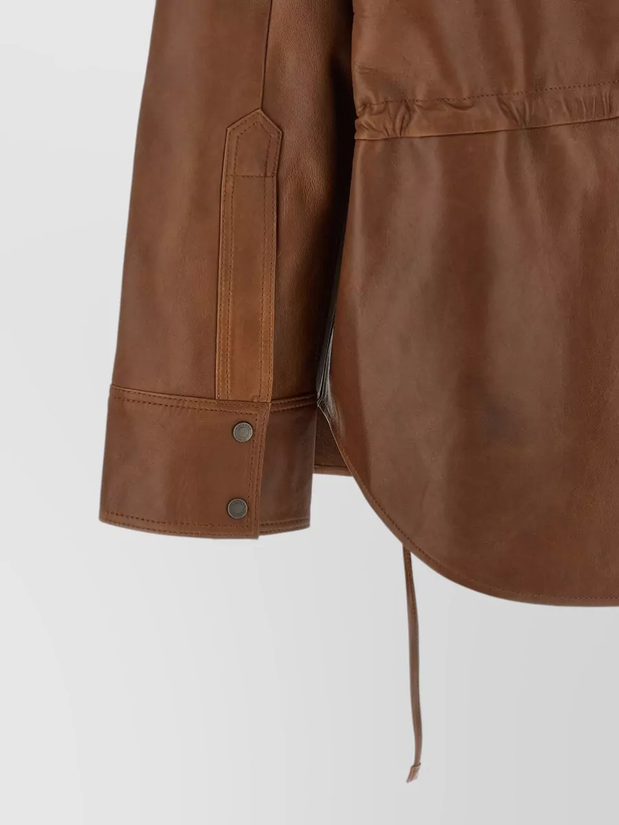 Haikure Leather Oversized Shirt Jacket