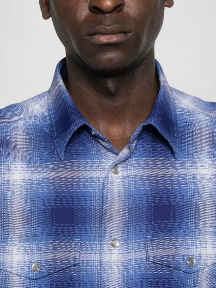 Tom Ford Checked Cotton Shirt Button Down Collar