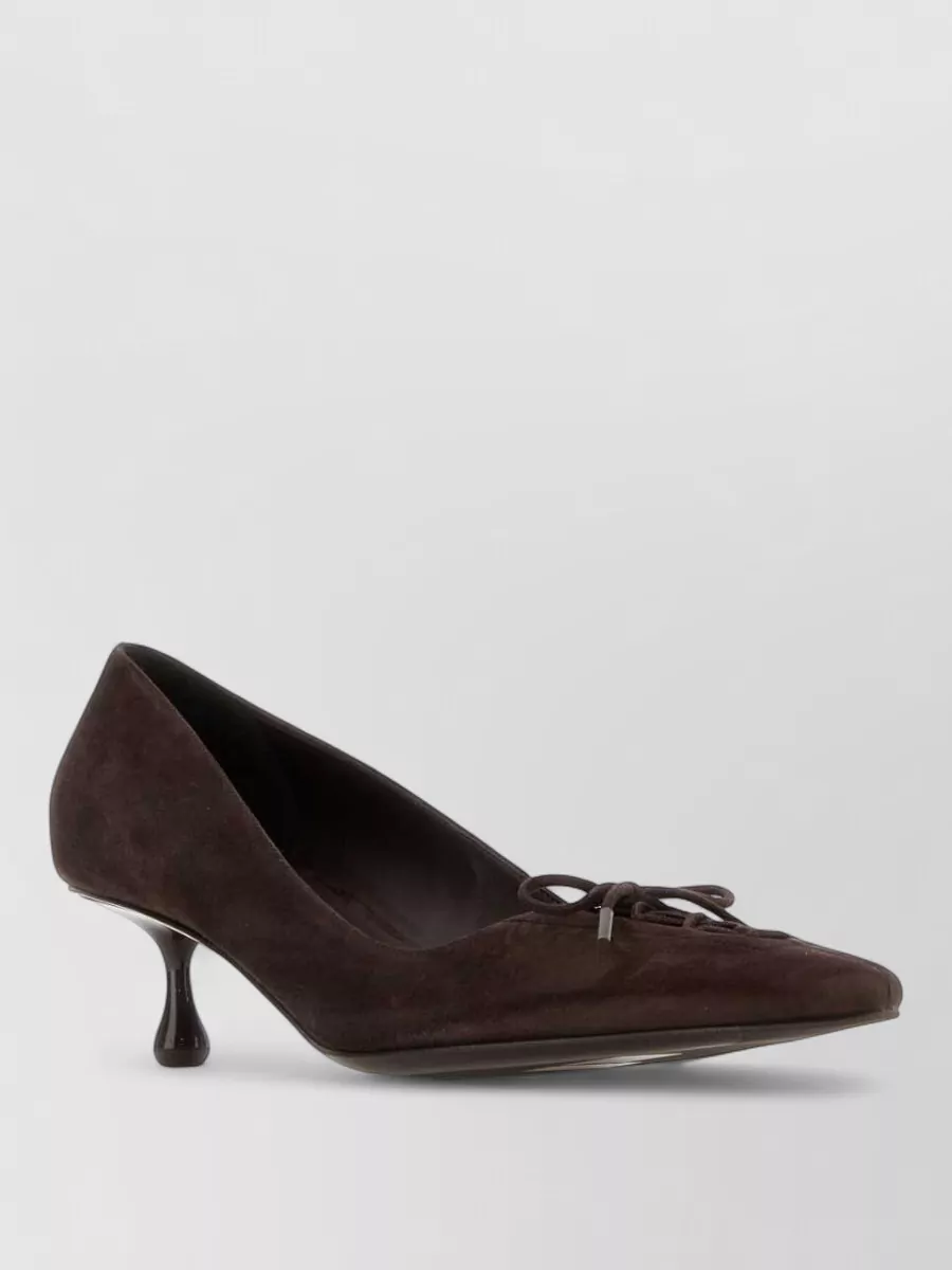 Jimmy Choo Scarlett 50 Suede Pumps Bow Kitten Heel