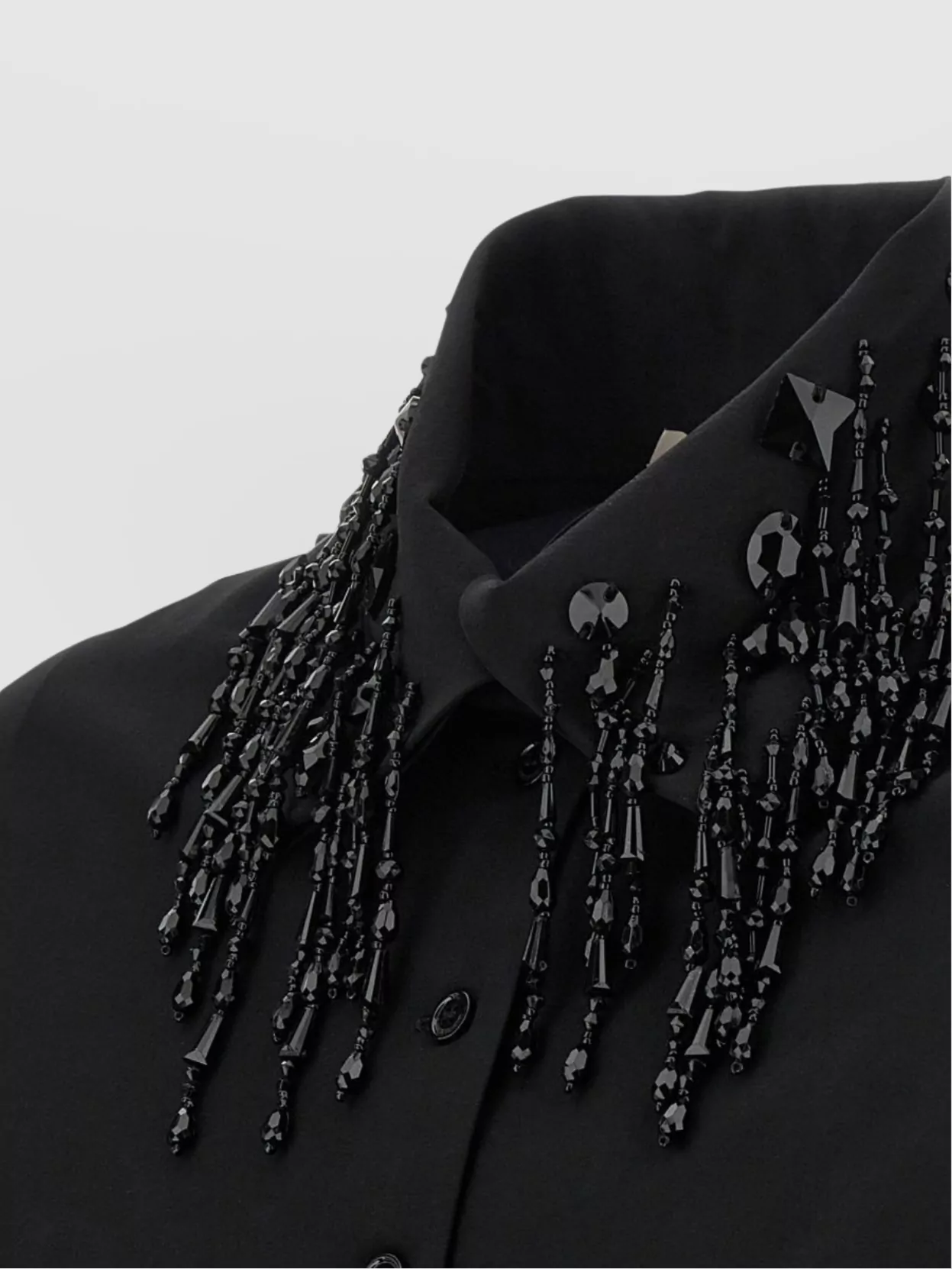 Alberta Ferretti Beads Shirt With Long Sleeves And Embellished Collar