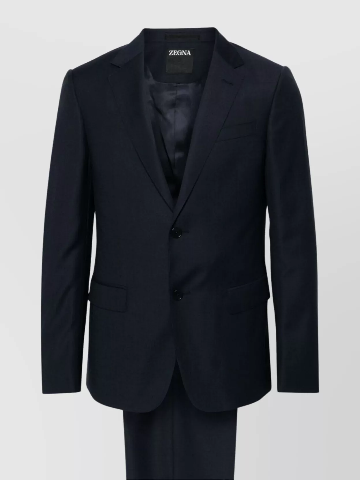 Zegna Wool Suit With Chest Pocket And Flap Pockets
