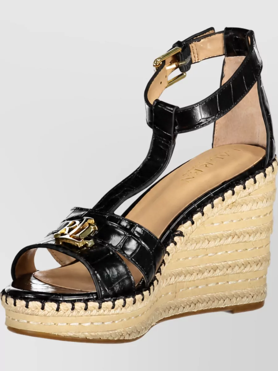 Ralph Lauren Leather Espadrille Sandals