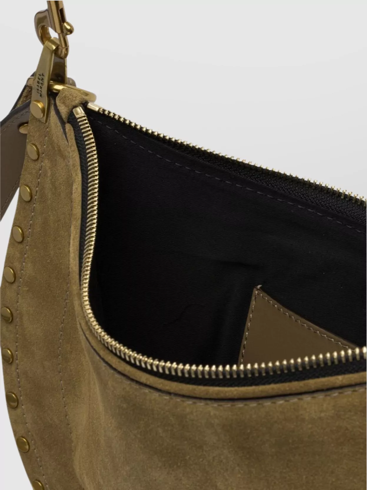 Isabel Marant Studded Suede Shoulder Bag With Adjustable Strap