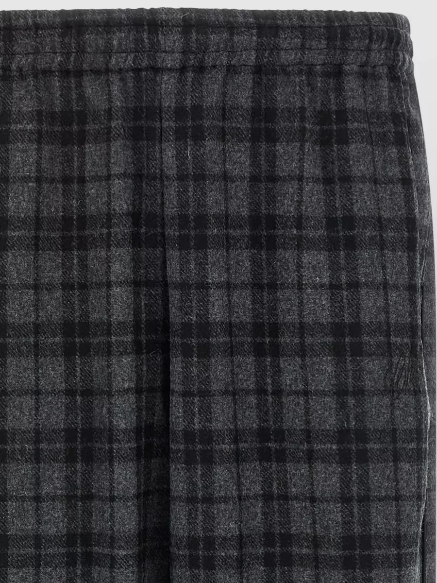 Willy Chavarria Checked Wool Straight-Leg Trousers