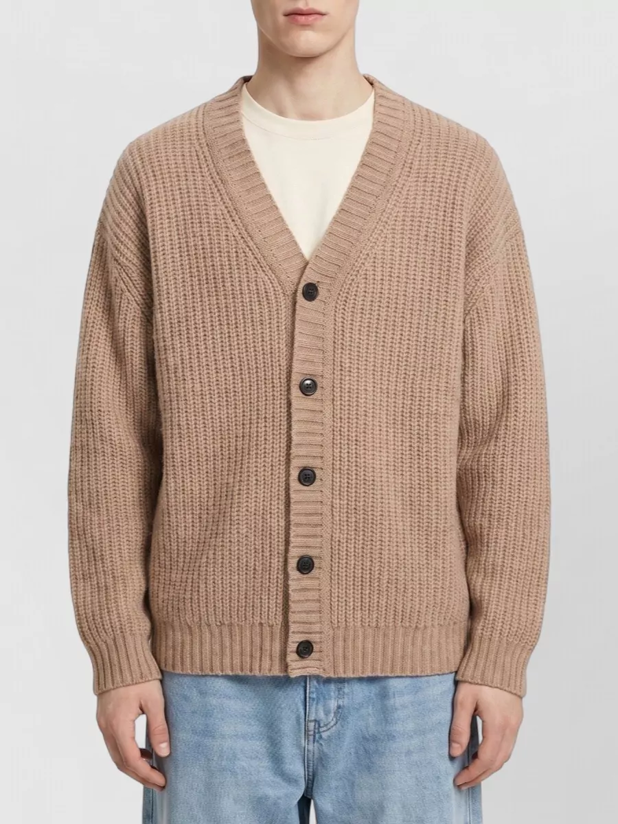 Roberto Collina wool popcorn-knit v-neck cardigan