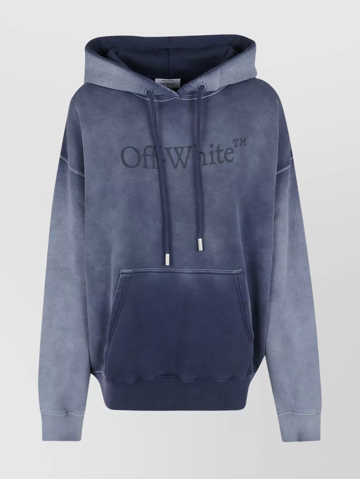Off-white Unisex Hoodie With Drawstring And Pocket In Blue