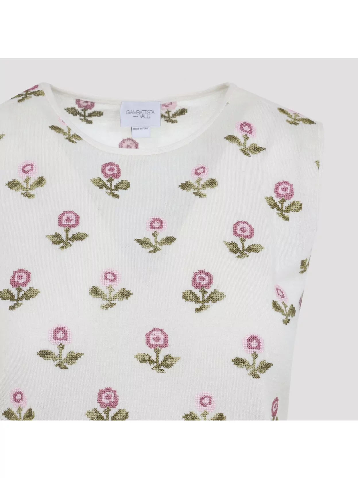 Giambattista Valli Floral Pattern Sleeveless Knit Top