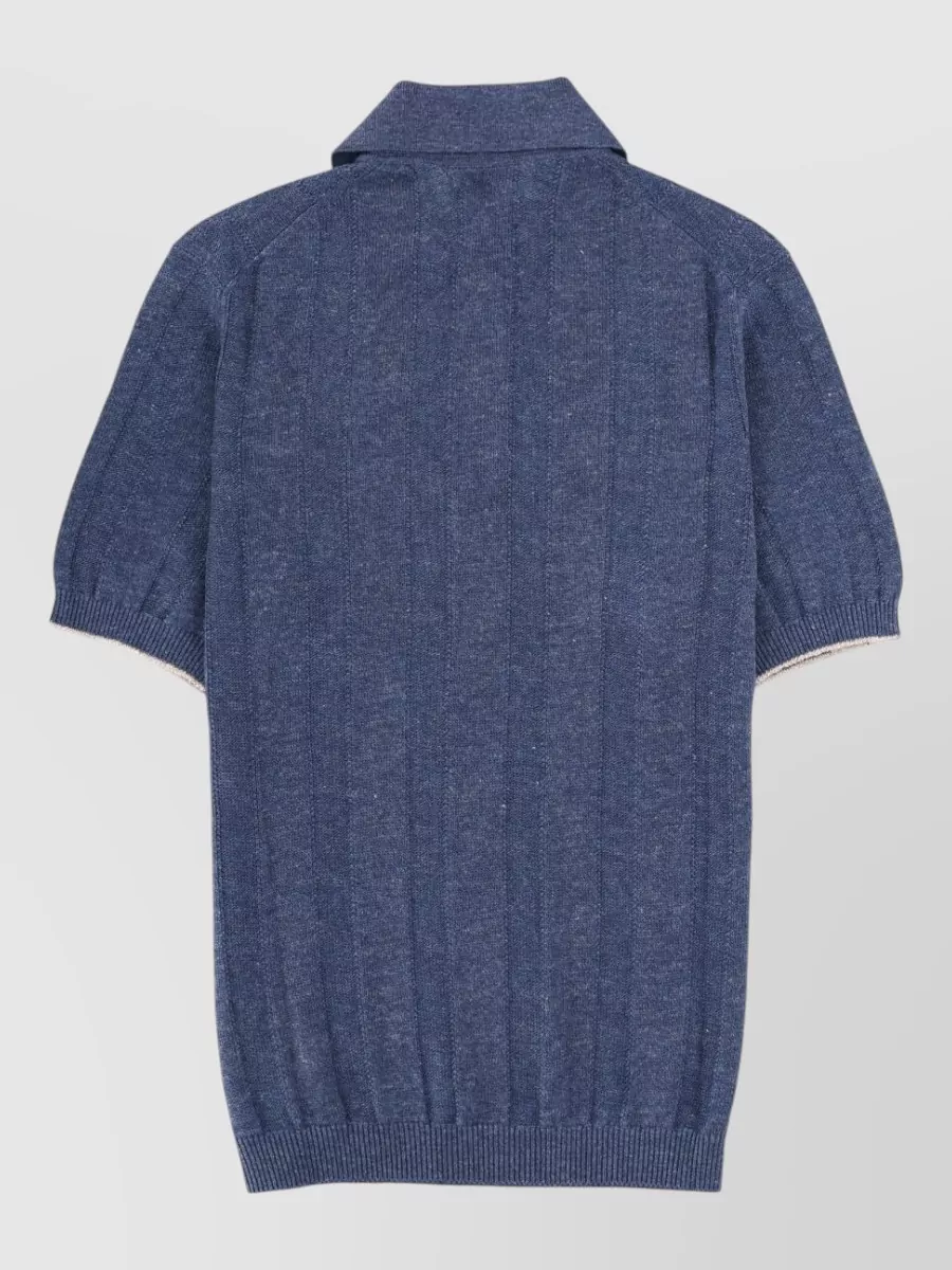 Brunello Cucinelli Linen Knit Polo Shirt