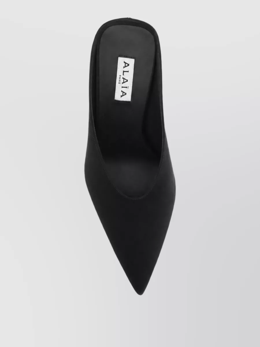 Alaïa Satin Wedge Mules