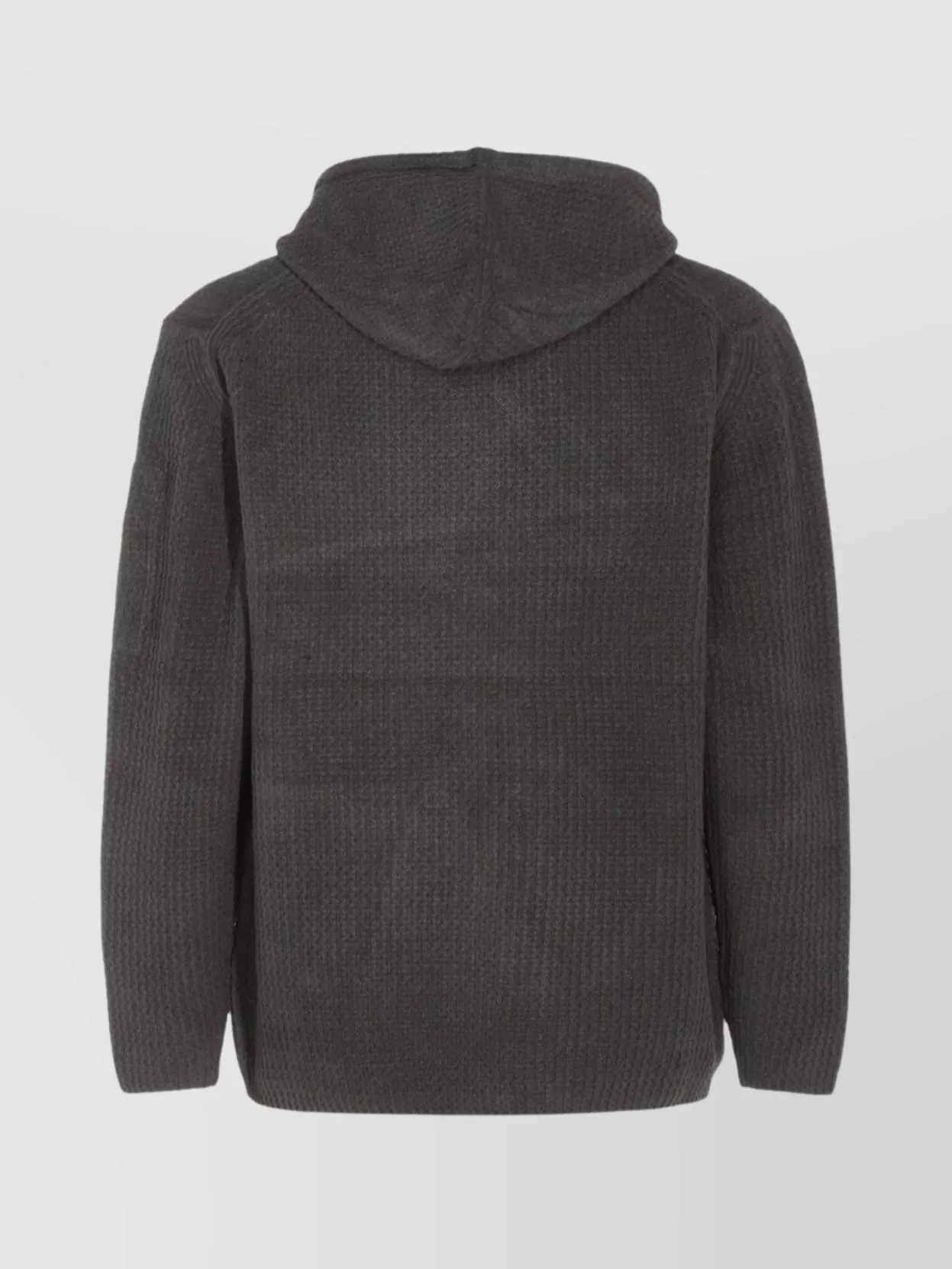 C.p. Company Hooded Crewneck Sweater Arm Patch Detail In Gray