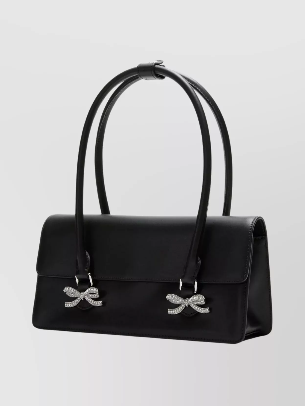 Self-Portrait Chic Leather Shoulder Bag Bow