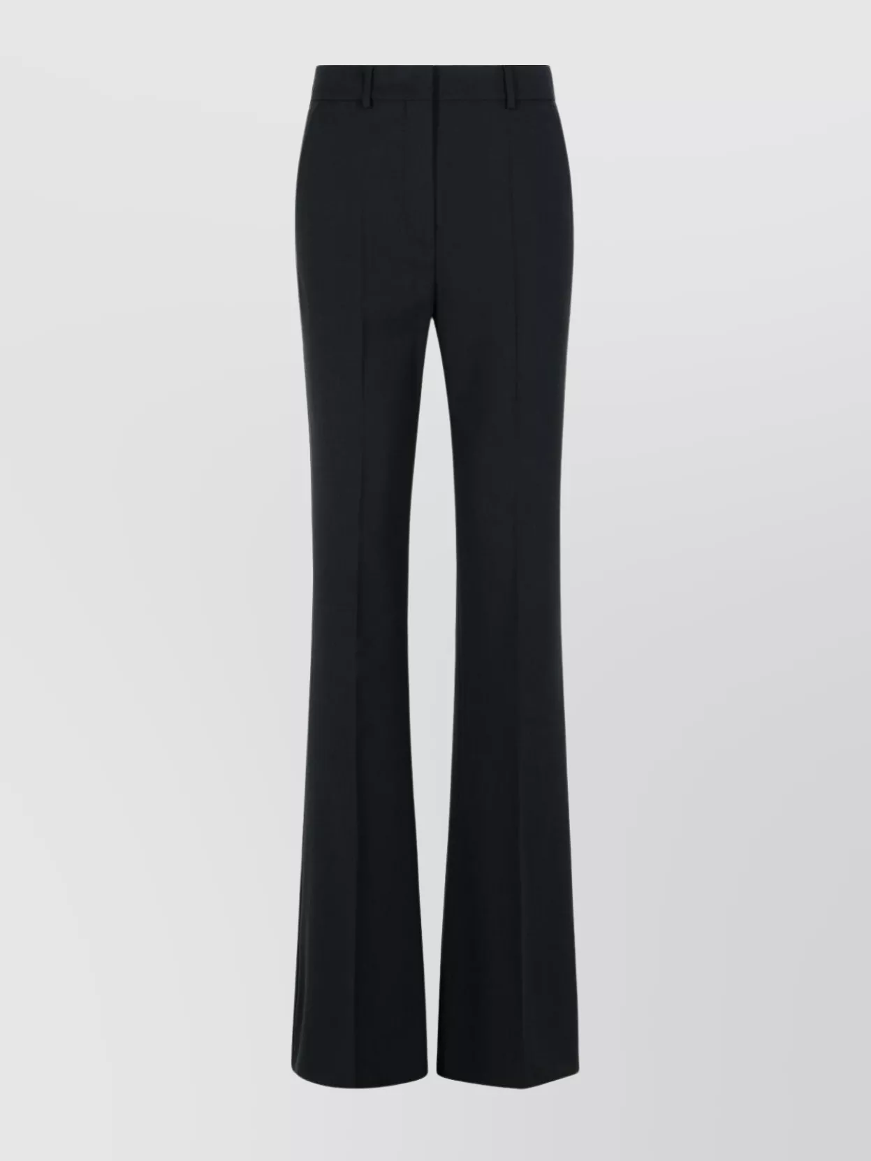 Sportmax Virgin Wool Flared Leg Trousers In Blue